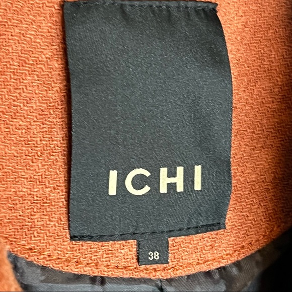 ICHI Coat Jacket Rust Pumpkin color Sz 38 Zíper Wool - Picture 7 of 9